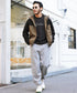 ベージュ×ブラック(パーカー) MODEL : GO 180cm 66kg Lsize